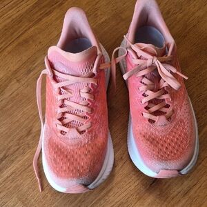 Hoka One One Women's Coral/Peach Running Sneakers